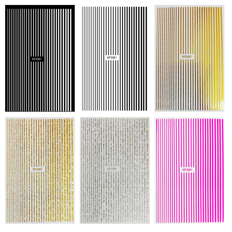 DIY αυτοκόλλητα νυχιών 3D αυτοκόλλητα αυτοκόλλητα νυχιών Pot Weed Leaf Nails Decal on Nails Μανικιούρ Διακόσμηση Σχέδιο πολύχρωμων γραμμών