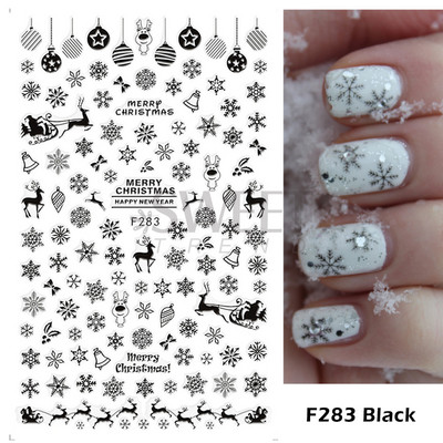 Τρισδιάστατα λευκά χριστουγεννιάτικα αυτοκόλλητα νυχιών Snowflake Elk Ballet Girl Festive Trend 2022 Design Santa Αυτοκόλλητα Χειμερινά αυτοκόλλητα Διακόσμηση SASW-CS