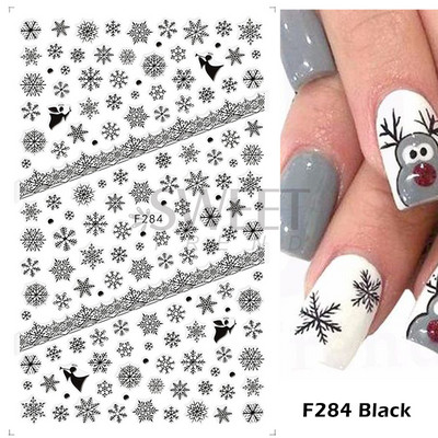 Τρισδιάστατα λευκά χριστουγεννιάτικα αυτοκόλλητα νυχιών Snowflake Elk Ballet Girl Festive Trend 2022 Design Santa Αυτοκόλλητα Χειμερινά αυτοκόλλητα Διακόσμηση SASW-CS