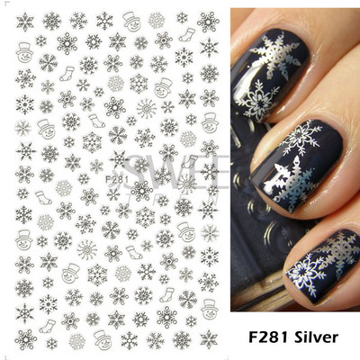 Τρισδιάστατα λευκά χριστουγεννιάτικα αυτοκόλλητα νυχιών Snowflake Elk Ballet Girl Festive Trend 2022 Design Santa Αυτοκόλλητα Χειμερινά αυτοκόλλητα Διακόσμηση SASW-CS