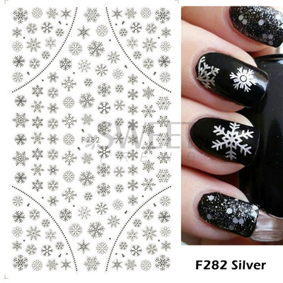 Τρισδιάστατα λευκά χριστουγεννιάτικα αυτοκόλλητα νυχιών Snowflake Elk Ballet Girl Festive Trend 2022 Design Santa Αυτοκόλλητα Χειμερινά αυτοκόλλητα Διακόσμηση SASW-CS