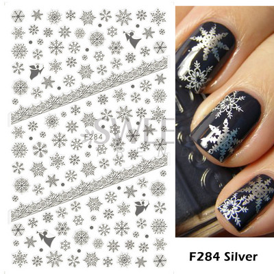 Τρισδιάστατα λευκά χριστουγεννιάτικα αυτοκόλλητα νυχιών Snowflake Elk Ballet Girl Festive Trend 2022 Design Santa Αυτοκόλλητα Χειμερινά αυτοκόλλητα Διακόσμηση SASW-CS