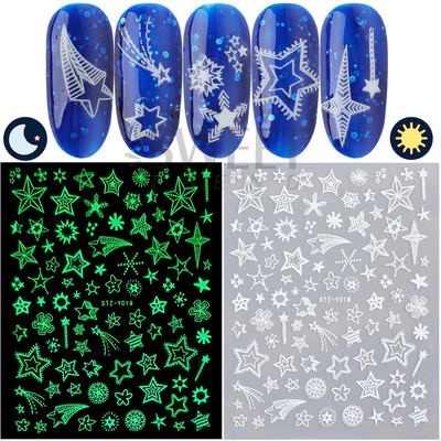 Τρισδιάστατα λευκά χριστουγεννιάτικα αυτοκόλλητα νυχιών Snowflake Elk Ballet Girl Festive Trend 2022 Design Santa Αυτοκόλλητα Χειμερινά αυτοκόλλητα Διακόσμηση SASW-CS