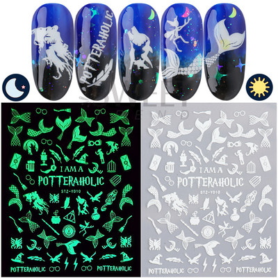 Τρισδιάστατα λευκά χριστουγεννιάτικα αυτοκόλλητα νυχιών Snowflake Elk Ballet Girl Festive Trend 2022 Design Santa Αυτοκόλλητα Χειμερινά αυτοκόλλητα Διακόσμηση SASW-CS