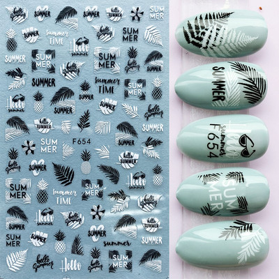 Χρυσό λέιζερ Λευκό Χριστουγεννιάτικο αυτοκόλλητο νυχιών 5D ολογραφικές νιφάδες χιονιού Santa Geometry Line Letter DIY Sliders μανικιούρ BEF712-719