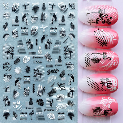 Χρυσό λέιζερ Λευκό Χριστουγεννιάτικο αυτοκόλλητο νυχιών 5D ολογραφικές νιφάδες χιονιού Santa Geometry Line Letter DIY Sliders μανικιούρ BEF712-719