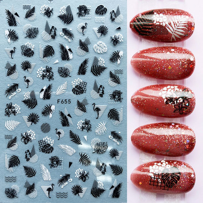 Χρυσό λέιζερ Λευκό Χριστουγεννιάτικο αυτοκόλλητο νυχιών 5D ολογραφικές νιφάδες χιονιού Santa Geometry Line Letter DIY Sliders μανικιούρ BEF712-719