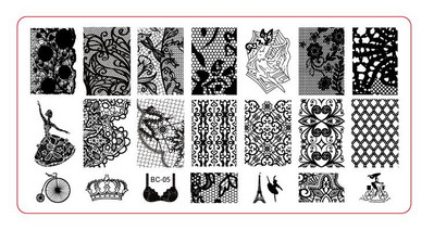 Σετ για πλάκες σφράγισης νυχιών Stamper Scraper Nail Art Stamp Stamp Plastic DIY Σετ προτύπων νυχιών Εργαλεία μανικιούρ νυχιών (BC01-BC10)