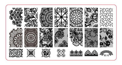 Σετ για πλάκες σφράγισης νυχιών Stamper Scraper Nail Art Stamp Stamp Plastic DIY Σετ προτύπων νυχιών Εργαλεία μανικιούρ νυχιών (BC01-BC10)