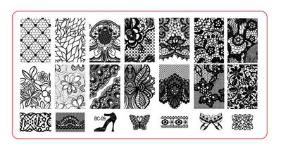 Σετ για πλάκες σφράγισης νυχιών Stamper Scraper Nail Art Stamp Stamp Plastic DIY Σετ προτύπων νυχιών Εργαλεία μανικιούρ νυχιών (BC01-BC10)