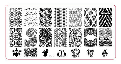 Σετ για πλάκες σφράγισης νυχιών Stamper Scraper Nail Art Stamp Stamp Plastic DIY Σετ προτύπων νυχιών Εργαλεία μανικιούρ νυχιών (BC01-BC10)