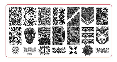 Σετ για πλάκες σφράγισης νυχιών Stamper Scraper Nail Art Stamp Stamp Plastic DIY Σετ προτύπων νυχιών Εργαλεία μανικιούρ νυχιών (BC01-BC10)