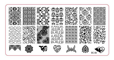 Σετ για πλάκες σφράγισης νυχιών Stamper Scraper Nail Art Stamp Stamp Plastic DIY Σετ προτύπων νυχιών Εργαλεία μανικιούρ νυχιών (BC01-BC10)