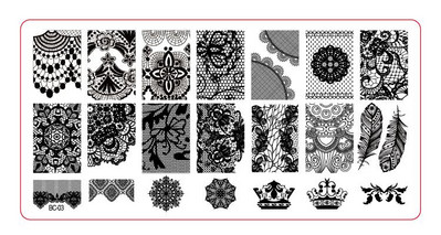 Σετ για πλάκες σφράγισης νυχιών Stamper Scraper Nail Art Stamp Stamp Plastic DIY Σετ προτύπων νυχιών Εργαλεία μανικιούρ νυχιών (BC01-BC10)