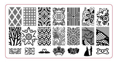 Σετ για πλάκες σφράγισης νυχιών Stamper Scraper Nail Art Stamp Stamp Plastic DIY Σετ προτύπων νυχιών Εργαλεία μανικιούρ νυχιών (BC01-BC10)