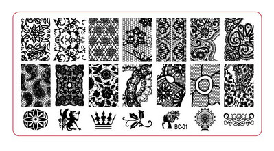 Σετ για πλάκες σφράγισης νυχιών Stamper Scraper Nail Art Stamp Stamp Plastic DIY Σετ προτύπων νυχιών Εργαλεία μανικιούρ νυχιών (BC01-BC10)