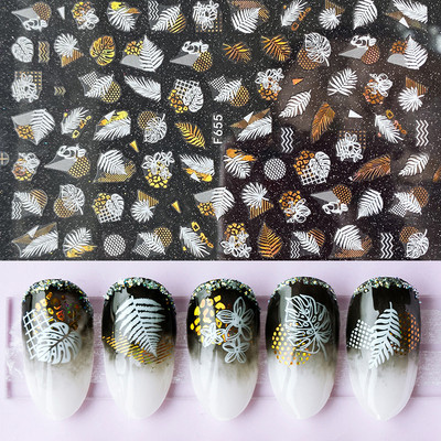 1 τεμ. Maple Leaves Αυτοκόλλητα Νυχιών Γραμμές Αυτοκόλλητο Κίτρινο Χρυσό Φθινοπωρινές Χαλκομανίες Sliders Διακόσμηση Νυχιών Φθινοπωρινό αυτοκόλλητο DIY μανικιούρ