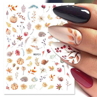 1 τεμ. Maple Leaves Αυτοκόλλητα Νυχιών Γραμμές Αυτοκόλλητο Κίτρινο Χρυσό Φθινοπωρινές Χαλκομανίες Sliders Διακόσμηση Νυχιών Φθινοπωρινό αυτοκόλλητο DIY μανικιούρ