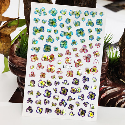 3D αυτοκόλλητο νυχιών αδιάβροχα γυαλιστερά αυτοκόλλητα αυτοκόλλητα για νύχια Κινούμενα σχέδια Animal Wolf Bird Nail Art Διακόσμηση Aurora Silver Design