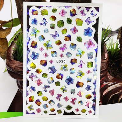 3D αυτοκόλλητο νυχιών αδιάβροχα γυαλιστερά αυτοκόλλητα αυτοκόλλητα για νύχια Κινούμενα σχέδια Animal Wolf Bird Nail Art Διακόσμηση Aurora Silver Design