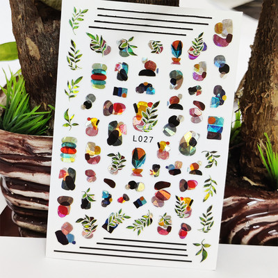 3D αυτοκόλλητο νυχιών αδιάβροχα γυαλιστερά αυτοκόλλητα αυτοκόλλητα για νύχια Κινούμενα σχέδια Animal Wolf Bird Nail Art Διακόσμηση Aurora Silver Design