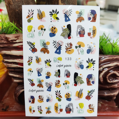 3D αυτοκόλλητο νυχιών αδιάβροχα γυαλιστερά αυτοκόλλητα αυτοκόλλητα για νύχια Κινούμενα σχέδια Animal Wolf Bird Nail Art Διακόσμηση Aurora Silver Design