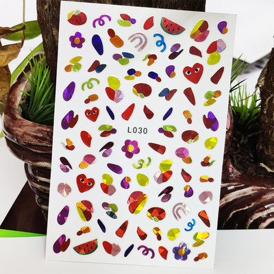 3D αυτοκόλλητο νυχιών αδιάβροχα γυαλιστερά αυτοκόλλητα αυτοκόλλητα για νύχια Κινούμενα σχέδια Animal Wolf Bird Nail Art Διακόσμηση Aurora Silver Design