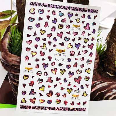 3D αυτοκόλλητο νυχιών αδιάβροχα γυαλιστερά αυτοκόλλητα αυτοκόλλητα για νύχια Κινούμενα σχέδια Animal Wolf Bird Nail Art Διακόσμηση Aurora Silver Design