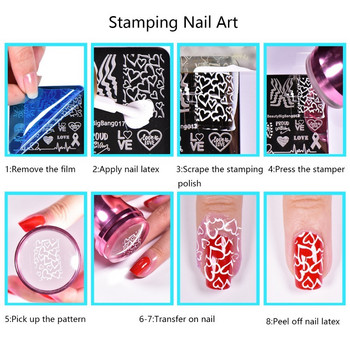 BeautyBigBang 6*6cm Nail Art Plate Heartbeat Theme For Manicure LGBT Pride Homosexual Love Rainbow Square Nail Stamping Plates