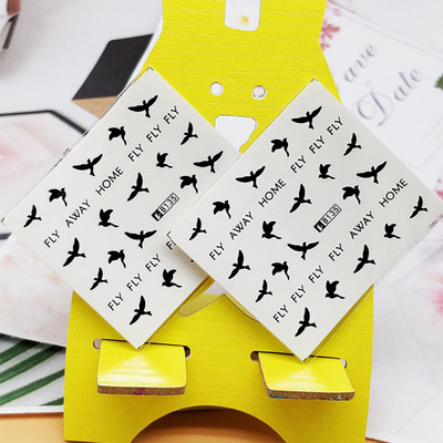 2 τμχ Αυτοκόλλητα για νύχια Μαύρο γράμμα Σχέδιο Νυχιών Διακοσμήσεις Μανικιούρ Διακόσμηση Μανικιούρ Ακουαρέλα Αυτοκόλλητα Νυχιών Αξεσουάρ