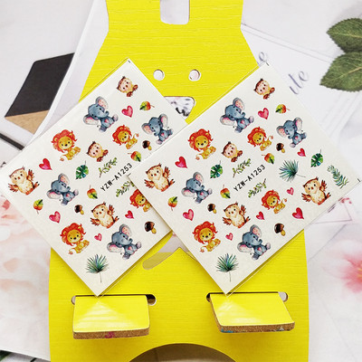 2 τμχ Αυτοκόλλητα για νύχια Μαύρο γράμμα Σχέδιο Νυχιών Διακοσμήσεις Μανικιούρ Διακόσμηση Μανικιούρ Ακουαρέλα Αυτοκόλλητα Νυχιών Αξεσουάρ