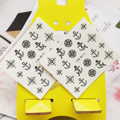 2 τμχ Αυτοκόλλητα για νύχια Μαύρο γράμμα Σχέδιο Νυχιών Διακοσμήσεις Μανικιούρ Διακόσμηση Μανικιούρ Ακουαρέλα Αυτοκόλλητα Νυχιών Αξεσουάρ