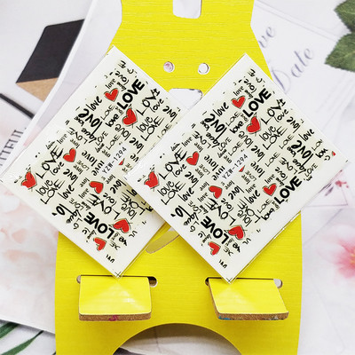 2 τμχ Αυτοκόλλητα για νύχια Μαύρο γράμμα Σχέδιο Νυχιών Διακοσμήσεις Μανικιούρ Διακόσμηση Μανικιούρ Ακουαρέλα Αυτοκόλλητα Νυχιών Αξεσουάρ