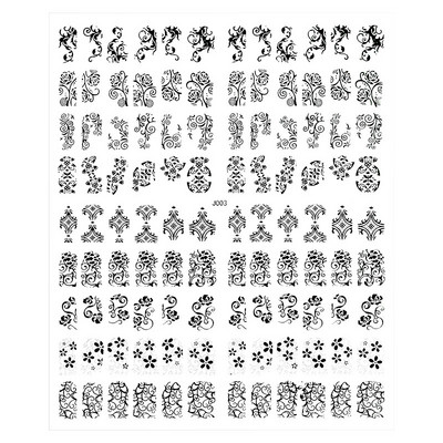 108 τμχ/φύλλο Χρυσό/Ασημί Μεταλλικό Λουλούδι Δαντέλα 5 Χρώματα 3D Αυτοκόλλητο Νυχιών Meatal Αυτοκόλλητο