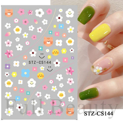 Χαριτωμένα αυτοκόλλητα για νύχια δεινοσαύρων Macaroon πολύχρωμα ζώα Kawaii Anime Nails design Sliders για μανικιούρ TRSTZ-SJ034