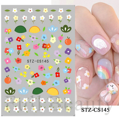 Χαριτωμένα αυτοκόλλητα για νύχια δεινοσαύρων Macaroon πολύχρωμα ζώα Kawaii Anime Nails design Sliders για μανικιούρ TRSTZ-SJ034