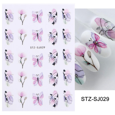 Χαριτωμένα αυτοκόλλητα για νύχια δεινοσαύρων Macaroon πολύχρωμα ζώα Kawaii Anime Nails design Sliders για μανικιούρ TRSTZ-SJ034