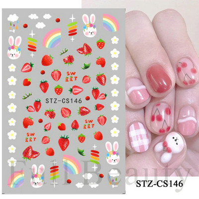 Χαριτωμένα αυτοκόλλητα για νύχια δεινοσαύρων Macaroon πολύχρωμα ζώα Kawaii Anime Nails design Sliders για μανικιούρ TRSTZ-SJ034