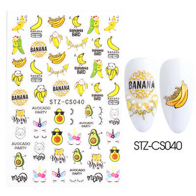 Χαριτωμένα αυτοκόλλητα για νύχια δεινοσαύρων Macaroon πολύχρωμα ζώα Kawaii Anime Nails design Sliders για μανικιούρ TRSTZ-SJ034