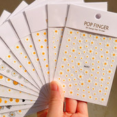 Αυτοκόλλητα νυχιών Καλοκαιρινή μαργαρίτα Φρούτα Λευκά λουλούδια Πέταλα Λουλούδια Πίσω Κόλλα Αυτοκόλλητα νυχιών Διακόσμηση για Συμβουλές νυχιών Ομορφιά