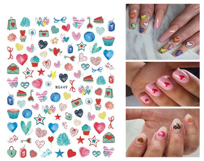 Αυτοκόλλητα νυχιών Καλοκαιρινή μαργαρίτα Φρούτα Λευκά λουλούδια Πέταλα Λουλούδια Πίσω Κόλλα Αυτοκόλλητα νυχιών Διακόσμηση για Συμβουλές νυχιών Ομορφιά