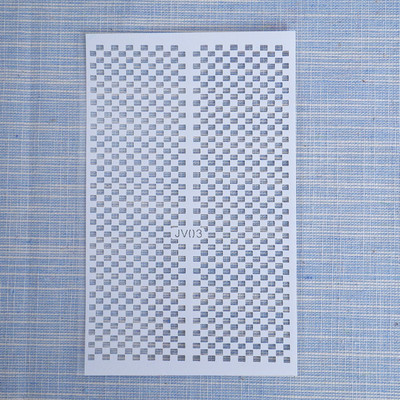 1 τεμ. Αυτοκόλλητο νυχιών με ζυγαριά ψαριού Αυτοκόλλητο με αυτοκόλλητα με δίχτυα γραμμή γεωμετρία κούφιο αυτοκόλλητο 3D ντεκόρ μανικιούρ με πρότυπο