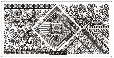 1PC 12*6CM Πρότυπο σχεδίασης λουλουδιών Σφραγίδα στένσιλ νυχιών Δαντέλα με δαντέλα από ανοξείδωτο ατσάλι Εργαλείο μανικιούρ, Πλάκα σφράγισης νυχιών #PV1-40