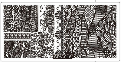 1PC 12*6CM Πρότυπο σχεδίασης λουλουδιών Σφραγίδα στένσιλ νυχιών Δαντέλα με δαντέλα από ανοξείδωτο ατσάλι Εργαλείο μανικιούρ, Πλάκα σφράγισης νυχιών #PV1-40