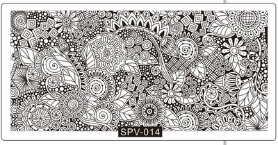 1PC 12*6CM Πρότυπο σχεδίασης λουλουδιών Σφραγίδα στένσιλ νυχιών Δαντέλα με δαντέλα από ανοξείδωτο ατσάλι Εργαλείο μανικιούρ, Πλάκα σφράγισης νυχιών #PV1-40