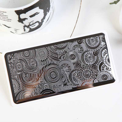 1PC 12*6CM Πρότυπο σχεδίασης λουλουδιών Σφραγίδα στένσιλ νυχιών Δαντέλα με δαντέλα από ανοξείδωτο ατσάλι Εργαλείο μανικιούρ, Πλάκα σφράγισης νυχιών #PV1-40