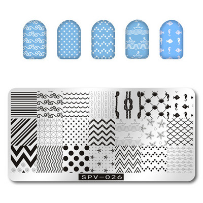 1PC 12*6CM Πρότυπο σχεδίασης λουλουδιών Σφραγίδα στένσιλ νυχιών Δαντέλα με δαντέλα από ανοξείδωτο ατσάλι Εργαλείο μανικιούρ, Πλάκα σφράγισης νυχιών #PV1-40