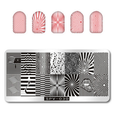 1PC 12*6CM Πρότυπο σχεδίασης λουλουδιών Σφραγίδα στένσιλ νυχιών Δαντέλα με δαντέλα από ανοξείδωτο ατσάλι Εργαλείο μανικιούρ, Πλάκα σφράγισης νυχιών #PV1-40