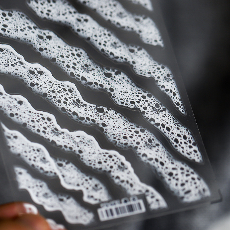 Vasaros vandenyno jūros bangų kalvų raštas 3D lipnūs nagų dailės lipdukai 5D minkšti reljefai nagų dekoravimo lipdukai Didmeninis pristatymas