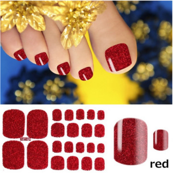 Μονόχρωμα Glitter Nail Art Polish Αυτοκόλλητα Pure Color Αυτοκόλλητα Περιτυλίγματα Νυχιών Λωρίδες πεντικιούρ